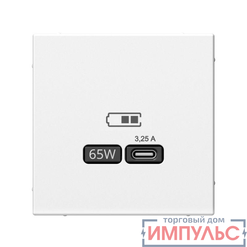 Розетка USB ArtGallery тип C 65Вт QC PD высокоскор. ЗУ механизм бел. SE GAL000127