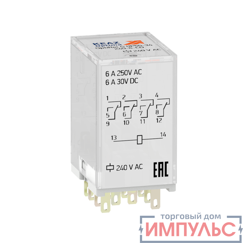 Реле промежуточное OptiRel G RP55-34-110D-6-CO/TI КЭАЗ 330065