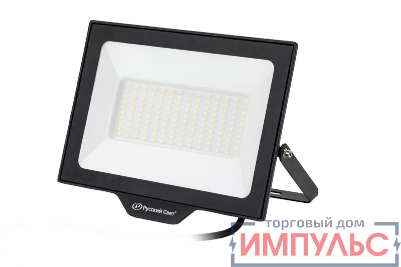 Прожектор светодиодный СДО FL 10 C 100W VW 865 BK CL 277х220х30мм 100Вт 6500К IP65 уличный черн. Русский Свет 15081023056