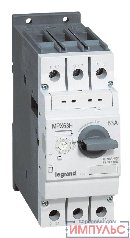 Выключатель автоматический для защиты двигателя 13А 100кА MPX3 T63H Leg 417361