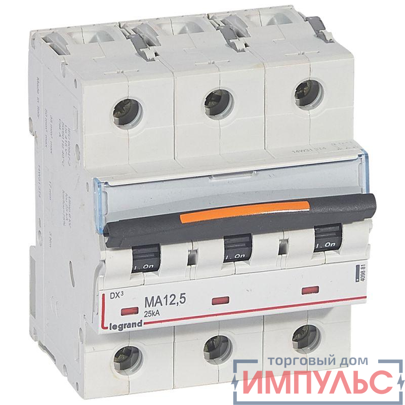 Выключатель автоматический модульный 3п MA 12.5А 25кА DX3 MA 4.5мод. 400В Leg 409881