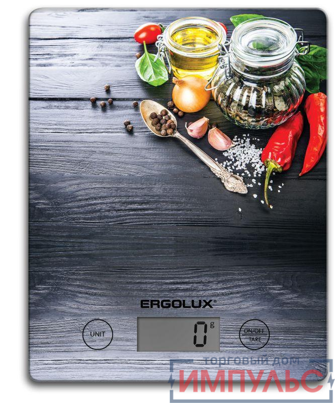 Весы кухонные ELX-SK02-С02 до 5кг 195х142мм черн. специи Ergolux 13601