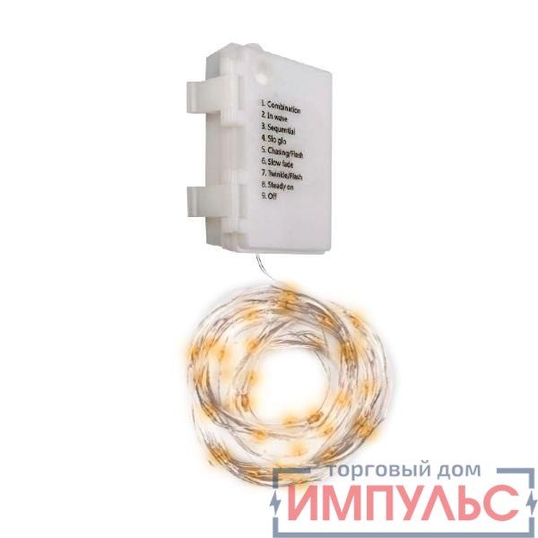 Гирлянда DC-G03-120Y 120microLED 12.1м 8реж. 3xAA (не в компл.) желт. ФАZА 5047792