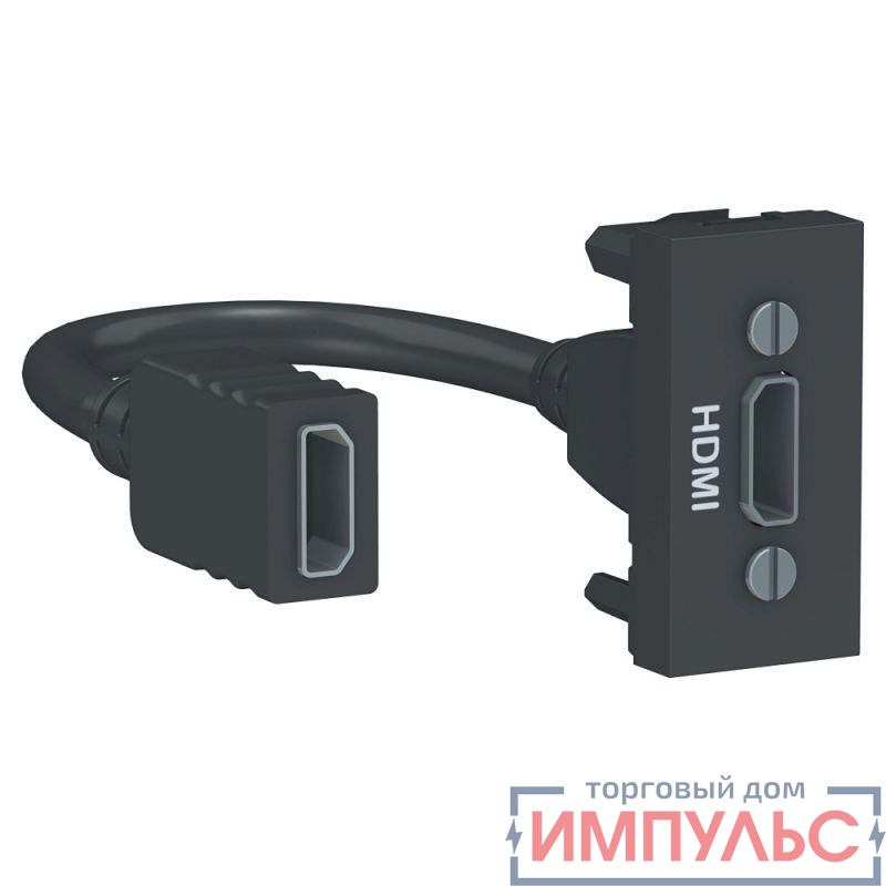 Розетка HDMI 1-мод. UNICA MODULAR антрацит SchE NU343054