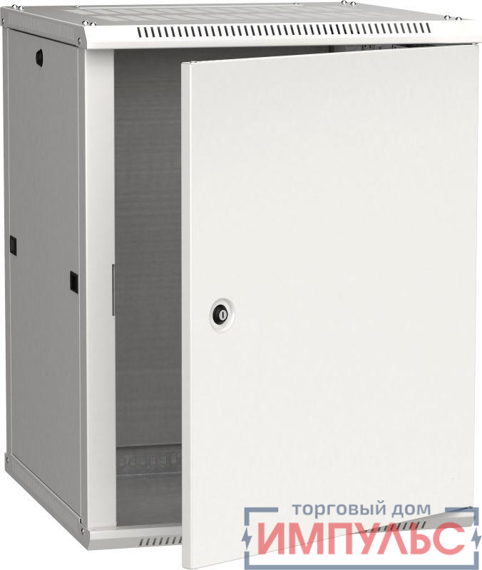 Шкаф 19 дюйм LINEA W 15U 600х600мм настен. метал. дверь RAL7035 ITK LWR3-15U66-MF