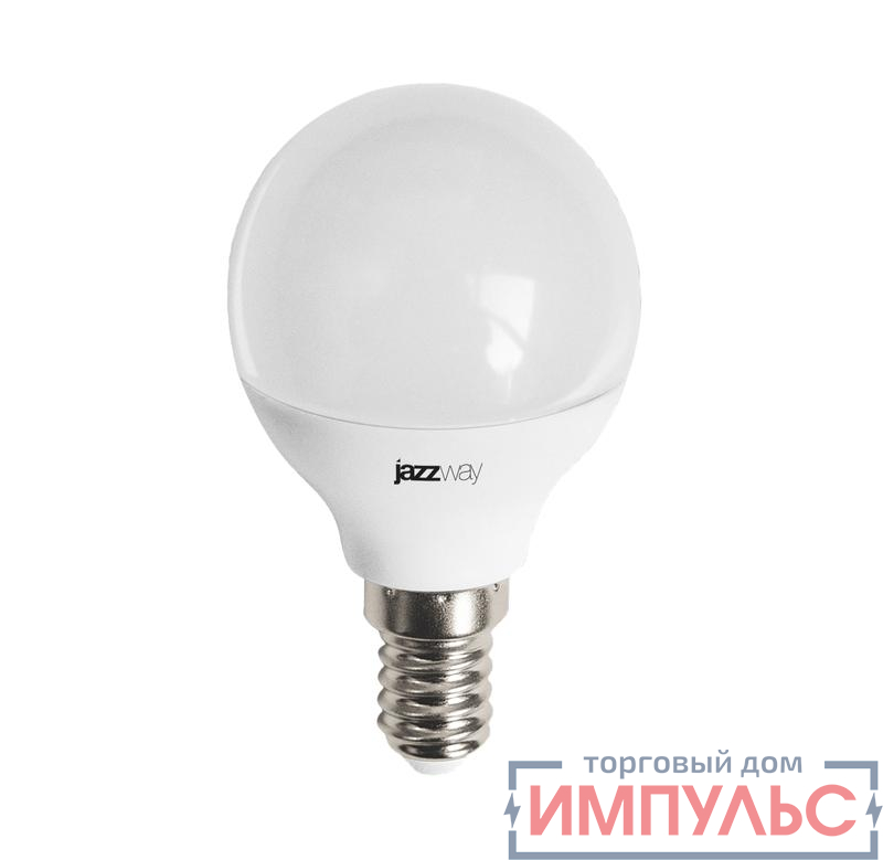 Лампа светодиодная PLED-LX 8Вт G45 шар 3000К тепл. бел. E14 JazzWay 5028593