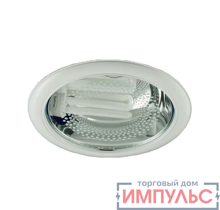 Светильник Downlight 226 03 01 круглый встраиваемый для компакт. люм. лампы 2х26Вт E27 со стеклом бел. ИТАЛМАК IT8144