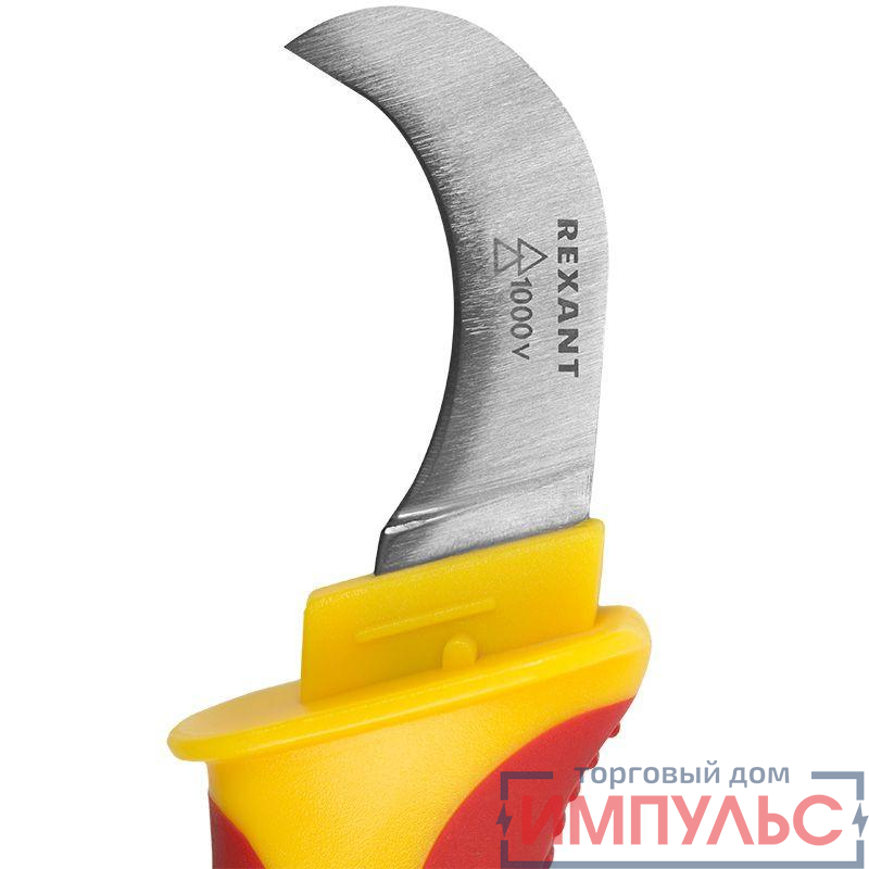 Нож монтажника нержавеющая сталь изогнутое лезвие Rexant 12-4937