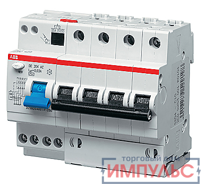 Выключатель автоматический дифференциального тока 4п C 50А 30мА тип AC 6кА DS204 8мод. ABB 2CSR254001R1504