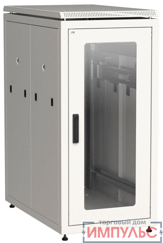 Шкаф сетевой LINEA N 24U 800х1000мм стекл. передняя дверь задняя перф. сер. ITK LN35-24U81-GP
