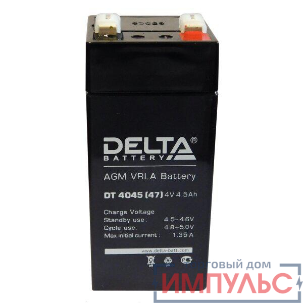 Аккумулятор ОПС 4В 4.5А.ч 47х47х101мм для прожекторов Delta DT 4045 (47мм)