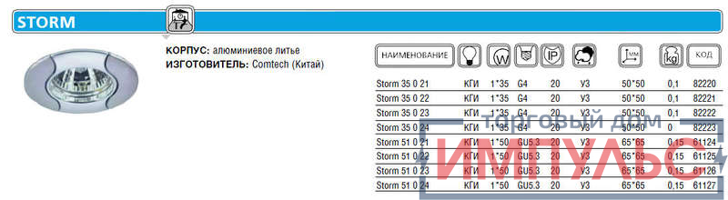 Светильник Storm 51 0 21 Комтех P00613