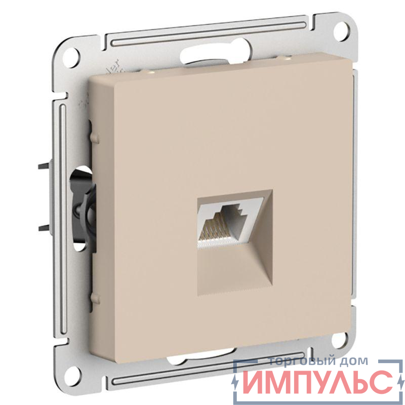 Розетка компьютерная AtlasDesign RJ45 кат.6A механизм песочн. SE ATN001286