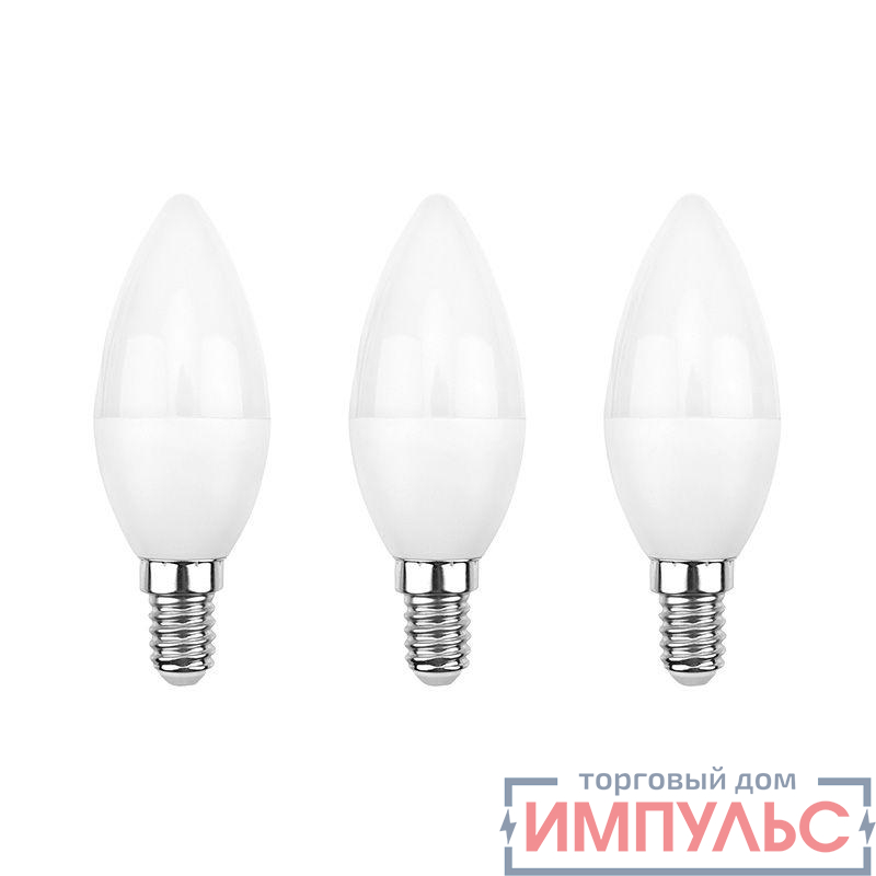 Лампа светодиодная 9.5Вт CN свеча 4000К E14 903лм (уп.3шт) Rexant 604-024-3