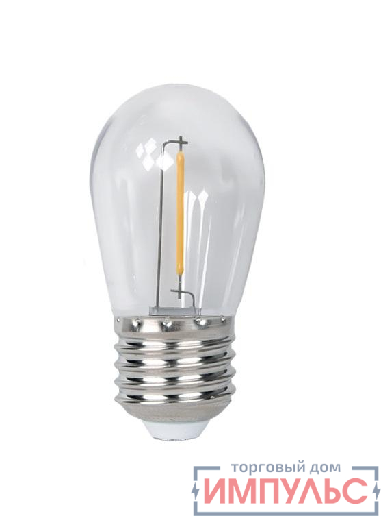 Лампа светодиодная филаментная PLED-ECO-S14 1Вт 2700К тепл. бел. CLEAR E27 для Белт-лайт JazzWay 5040625 0