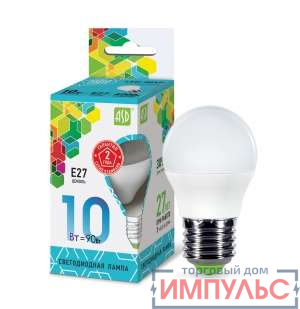 Лампа светодиодная LED-шар-standard 10Вт 230В E27 4000К 900Лм ASD 4690612015484