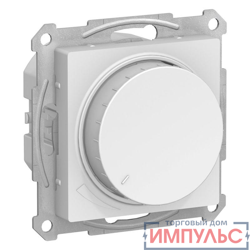 Светорегулятор поворотно-нажимной AtlasDesign 400Вт механизм бел. SE ATN000123
