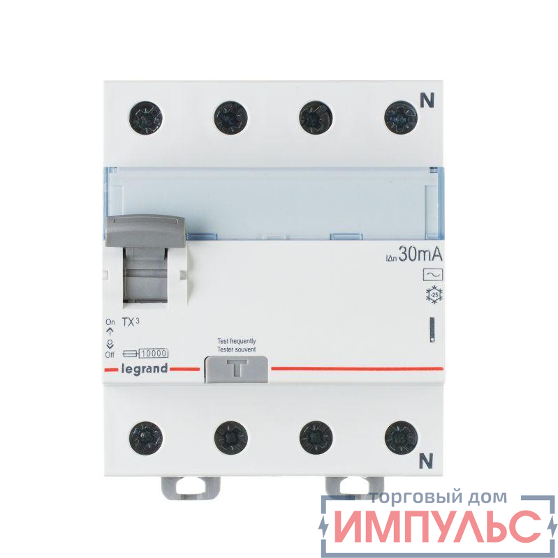 Выключатель дифференциального тока (УЗО) 4п 63А 300мА тип AC TX3 Leg 403044