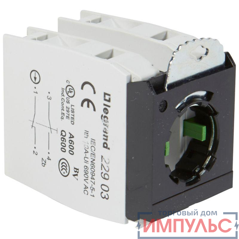 Блок контактов 3п +2хНО/Н3 адаптер без инд. под винт Osmoz Leg 022966