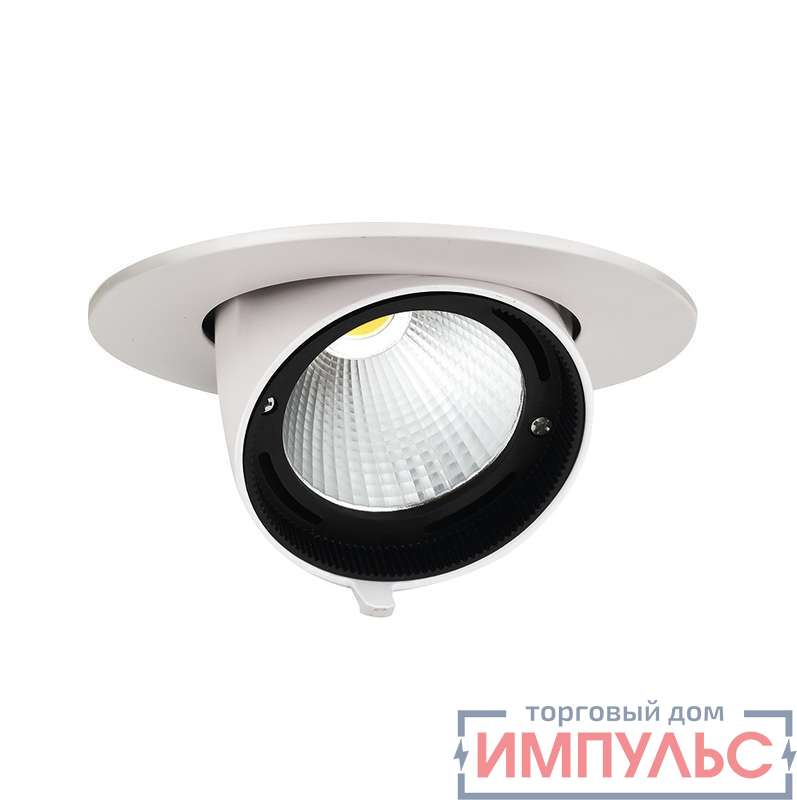 Светильник светодиодный PLED DL4 WH Downlight 30Вт 4000К IP40 24град. ДВО встраив. поворотн. JazzWay 5021907