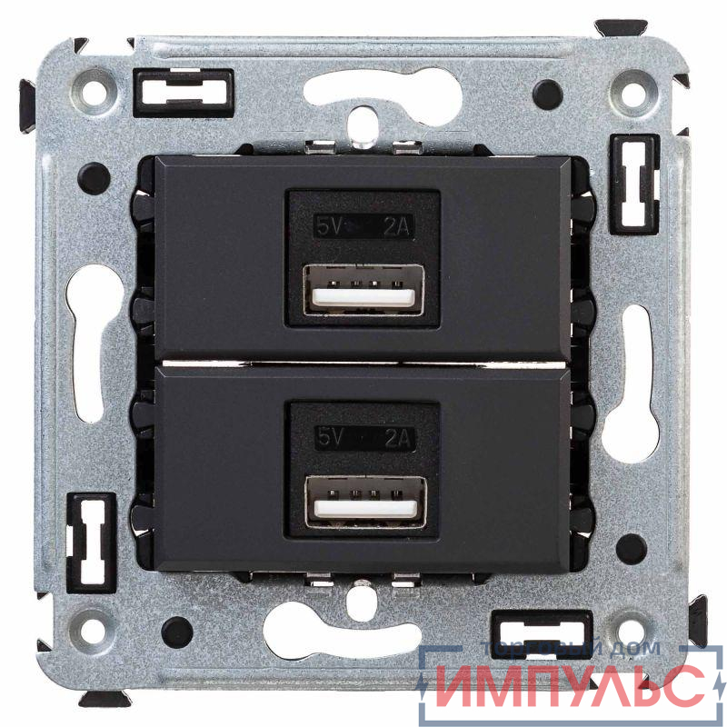 Устройство зарядное USB СП Avanti "Черный матовый" DKC 4412543