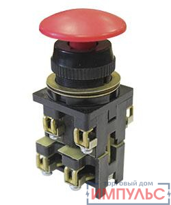 Выключатель кнопочный ВК30-10-11130-40 У2 1з+1р гриб без фиксации IP40 10А 660В красн. Электротехник ET053192