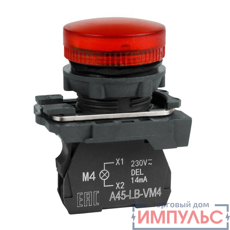 Лампа сигнальная OptiSignal D22 C5-L-B4 красн. пластик 24VAC/DC XB5AVB4 КЭАЗ 332191