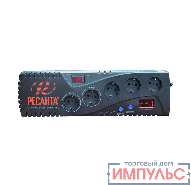 Стабилизатор напряжения С1000 1ф0.9кВт IP20 бытовой Ресанта 63/6/32