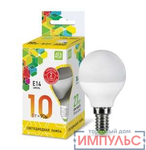 Лампа светодиодная LED-ШАР-std 10Вт 230В E14 3000К 900Лм ASD 4690612015446