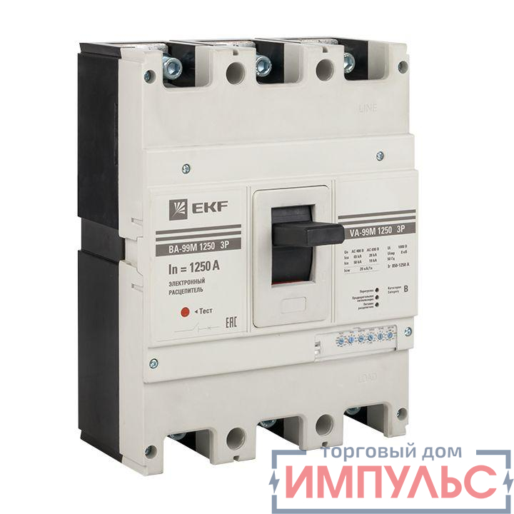 Выключатель автоматический 3п 1250/1250А 50кА с электрон. расцеп. ВА-99М PROxima EKF mccb99-1250-1250me